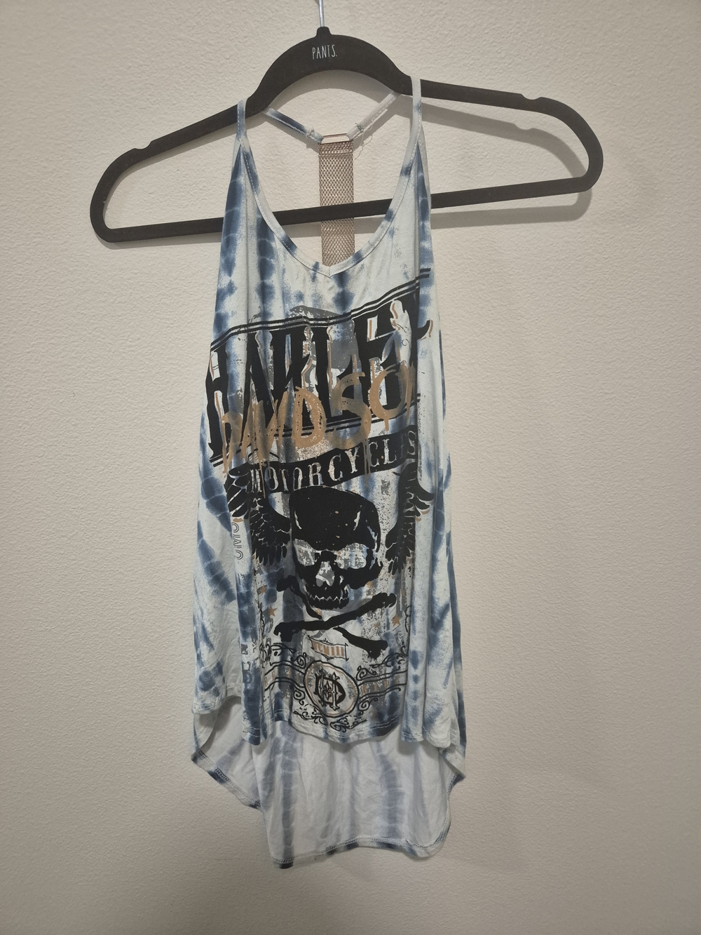 Harley-Davidson Blue Tie-Dye Skull Tank Top